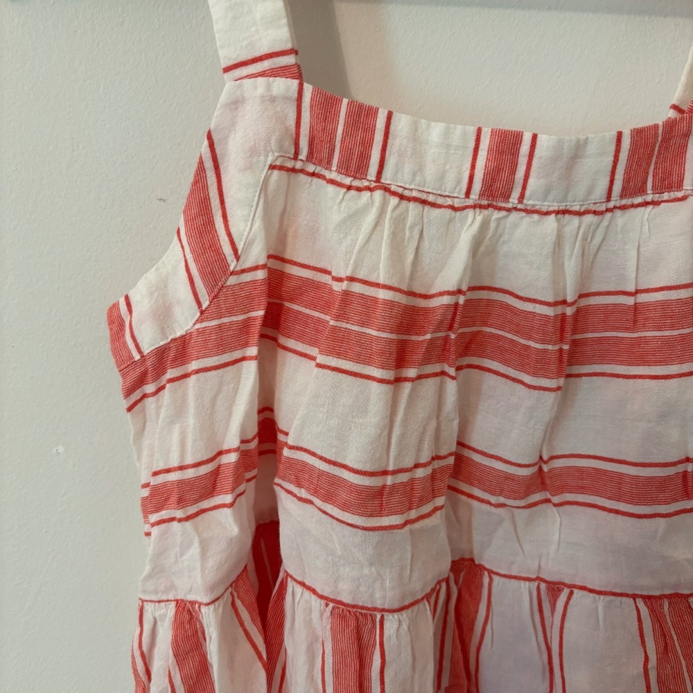Loft Red & White Striped Babydoll Style Tank Top - Size S - Picture 2 of 9